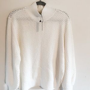 Express White Knit Sweater ~ Size Large